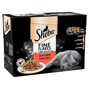 Sheba Fine Flakes In Jelly Succulent Collection Wet Cat Food 48 x 85g £8.41 with Prime (£7.57 S&S) + £4.49 NP Amazon