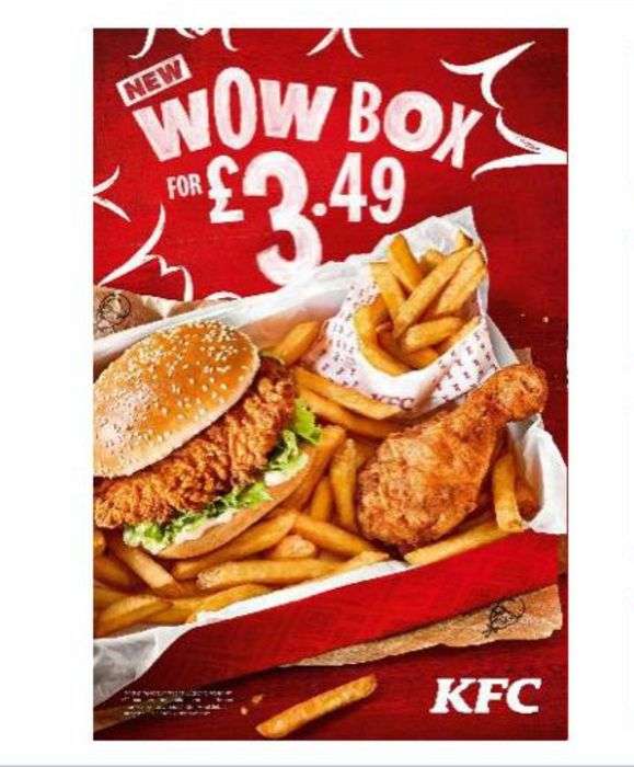 KFC Wow Box £3.49 via app @ KFC