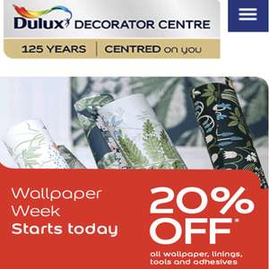 Dulux wallpapers 20% off week at Dulux Decorator Centre
