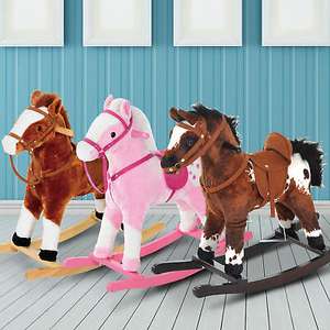 Kids Toy Rocking Horse Wood Plush Pony with Sound £30.59 Delivered @ eBay / 2011homcom