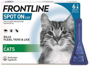 FRONTLINE Spot On Flea & Tick Treatment for Cats - 6 Pipettes - £13.39 @ Amazon Prime Exclusive