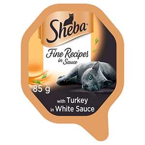 Sheba Fine Recipes, Wet Cat Food Trays, with Turkey in Sauce, 22 x 85 g £5.36 Amazon Prime / £9.85 Non Prime @ Amazon