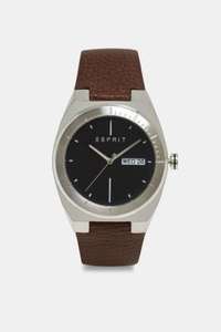 Esprit stainless-steel black dial watch with a brown leather strap for £51.98 delivered using code @ Esprit