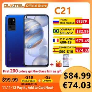 OUKITEL C21 Smartphone Helio P60 Octa Core 4GB/64GB with 16MP Quad Camera for £71.40 using codes @ AliExpress / OUKITEL Official Store