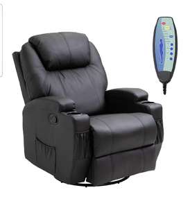 HOMCOM Luxury Leather Recliner Sofa Chair Armchair Cinema Massage Chair Swivel Heated Nursing Gaming Chair sold by MHSTAR £285.99 @Amazon