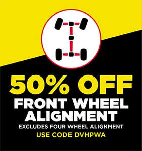 Front Wheel Alignment for Half Price - £15 using code at National Tyres and Autocare
