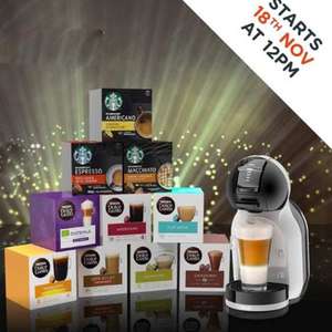 Nescafe Dolce Gusto Mini Me Starter Pack (Machine + 10 pod boxes) £49.99 From 18th @ Nescafe Dolce Gusto