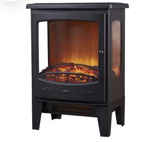 Focal Point Malmo Black Cast iron effect Electric Stove £55 B&Q Click + Collect