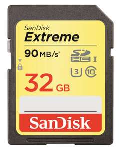 SanDisk Extreme SDHC UHSI U3 90MB Sec Class 10 32GB £7.49 @ PicStop