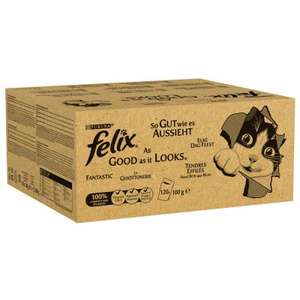 Felix As Good As It Looks cat food. 240 pouches (works out to £8.51 for 40) £51.09 at Zooplus