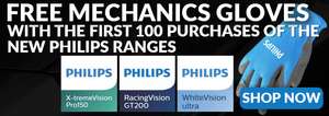 25% off Philips Headlight Bulbs at Powerbulbs plus free mechanics gloves via Power Bulbs