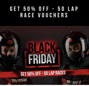 Get 50% Off - 50 Lap Race Vouchers - £25 @ Teamsport Indoor Karting