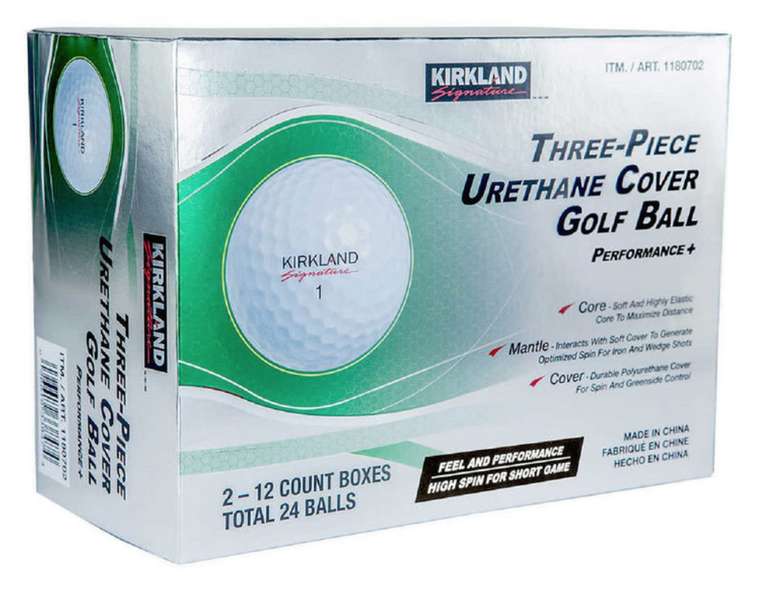 Kirkland Signature 3-Piece Urethane Cover Golf Balls - 48 balls (minimum 2 packs of 24) - £47.78 delivered (members-only price) @ Costco