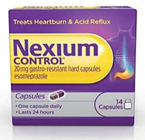 Nexium Control Heartburn and Acid Reflux Relief Capsules 20mg Gastro-Resistant Esomeprazole 14 Count £8.49 prime / £12.98 nonPrime Amazon