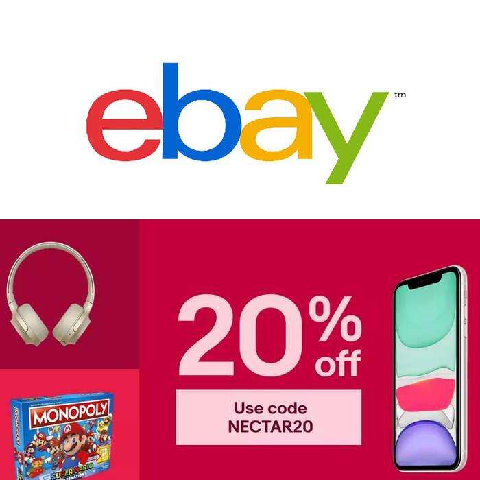 Get 20% off (Nectar Members Only) or 15% off (All Other Members) Selected Sellers (Min Spend £15 / Max Discount £60) @ eBay
