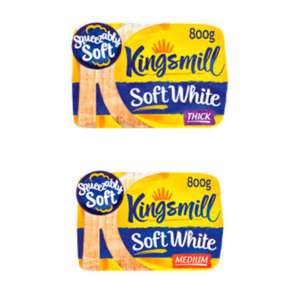 Kingsmill Thick / Medium Soft White Bread 800g 79p at Asda