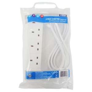 2m 4Way Extension lead for £3.99 (collected) +£2.50 delivery @ QD Stores