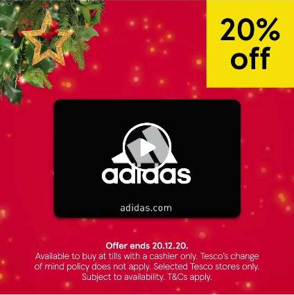 20% off Adidas & Wayfair Gift Cards at Tesco INSTORE ONLY - selected stores