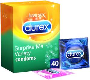 Durex Bulk Surprise Me Variety Assorted Multipack Condoms, Pack of 40 - £16.27 Prime / +£4.49 non Prime @ Amazon