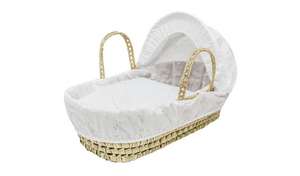 Broderie Anglaise Dolls Moses Basket - White £4.49 free click and collect at Argos