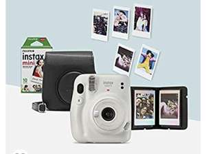 Instax Mini 11, ice white camera bundle - Camera, Camera case, 10 shot mini film, Photo Album, Display stickers, Batteries 79.99 @ Amazon