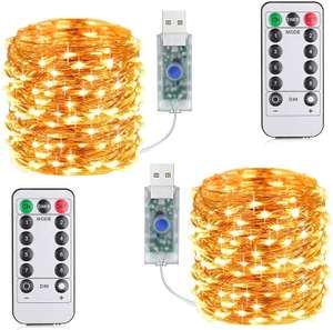 2 x 33ft 100 LED USB powered fairy lights with remote control £5.69 Prime Sold by Suplong and Fulfilled by Amazon (£3.49 non Prime)