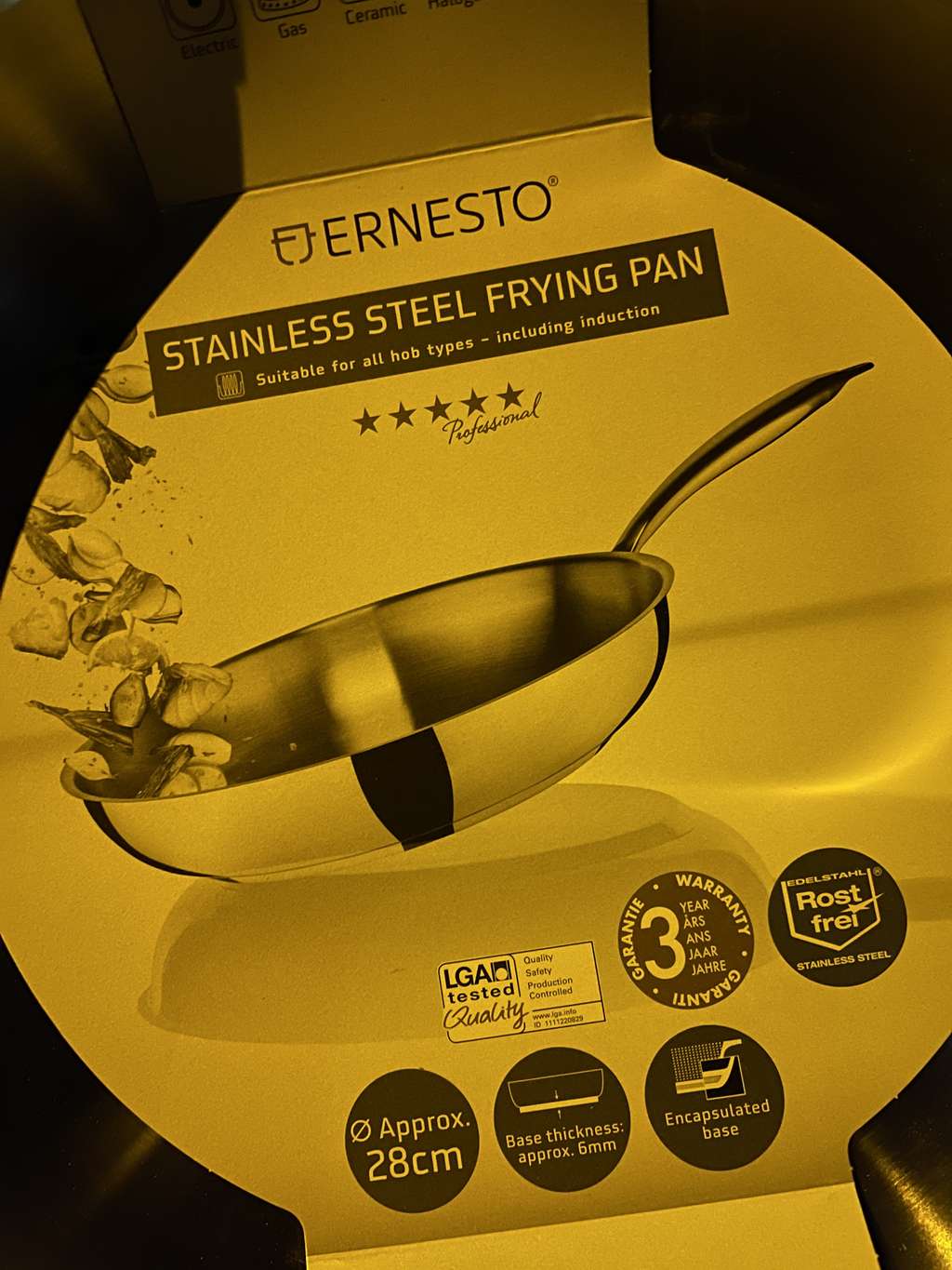 kraam Nationaal rand Ernesto pure stainless steel frying pans £11.99 at Lidl Alfreton,  Derbyshire | hotukdeals