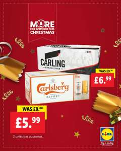 10x 440ml Carlsberg Export £5.99 / 18x 440ml Carling £6.99 @ Lidl Northern Ireland