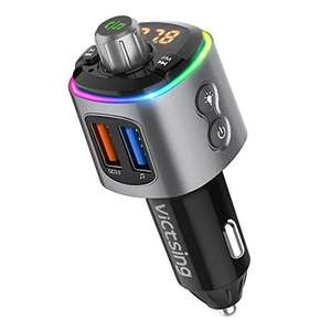 VicTsing RGB Car FM Transmitter Bluetooth 5.0 £9.89 Prime (+£4.49 non Prime) Sold by QuTop Eu and Fulfilled by Amazon