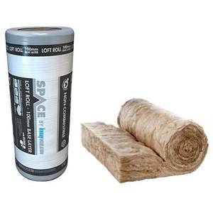 Knauf 100mm Space Bottom Layer Loft Roll Insulation - 8.3m2 - £12 Per Roll Using Click & Collect / +£7.95 Mainland UK Delivery @ Wickes
