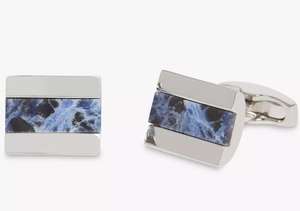 Simon Carter Sodalite Barrell Cufflinks, Silver £15.00 + £3.50 delivery at John Lewis & Partners