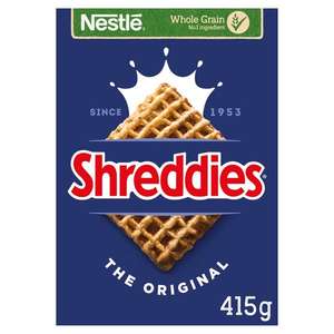 Nestle Shreddies Original Cereal 415G £1.05 (Clubcard Price) (+ Delivery Charge / Minimum Spend Applies) @ Tesco