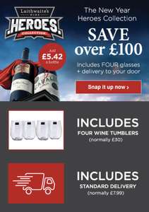 Heroes Collection 12 wines & 4 free glasses £65 @ Laithwaite’s Wine Plan - new customers