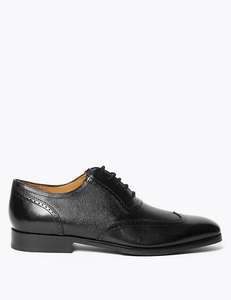 M&S COLLECTION Leather Brogues, Black, £19 / £23.99 delivered @ Marks and Spencer