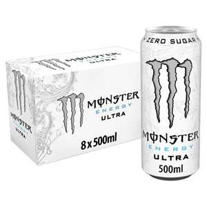 Monster Energy Ultra 8x500ml Clubcard price £6.25 (Min Spend / Delivery Charge Applies) @ Tesco
