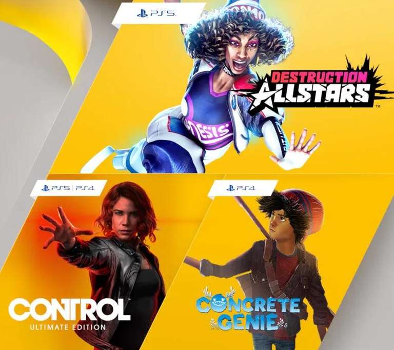 PS Plus Games (February 2021) - Destruction AllStars (PS5), Control: Ultimate Edition (PS4 / PS5), Concrete Genie (PS4)