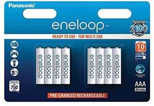 Amazon Prime Panasonic Eneloop 8 pack AAA 750mAh Rechargeable Batteries £15.99 Prime at Amazon (+£3.49 non Prime)