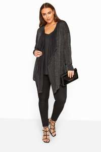 Black & Silver Metallic Waterfall Cardigan £8.98 Delivered @ Yoursclothing