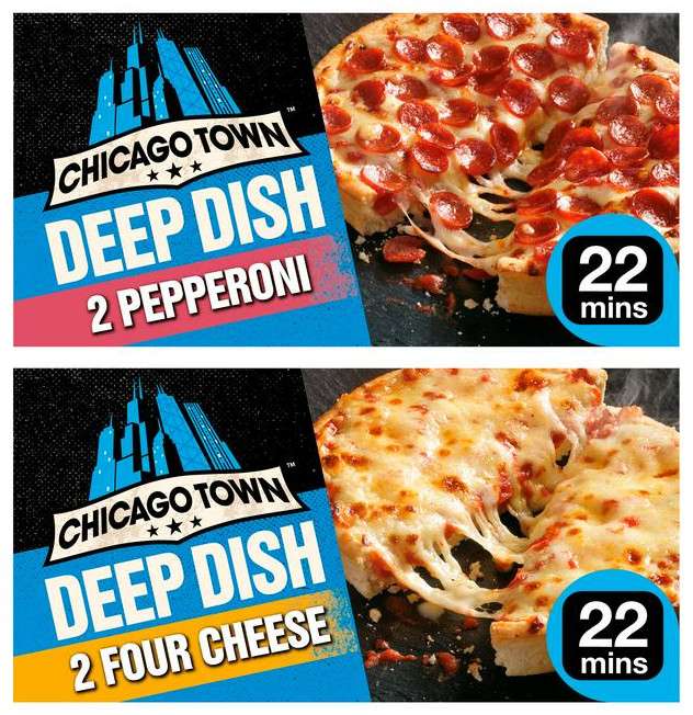 Chicago Town Deep Dish 2x Pepperoni or Four Cheeses or Mega Meaty or Chicken Club - £1 (Min Spend & Delivery Fee Applies / Clubcard) @ Tesco