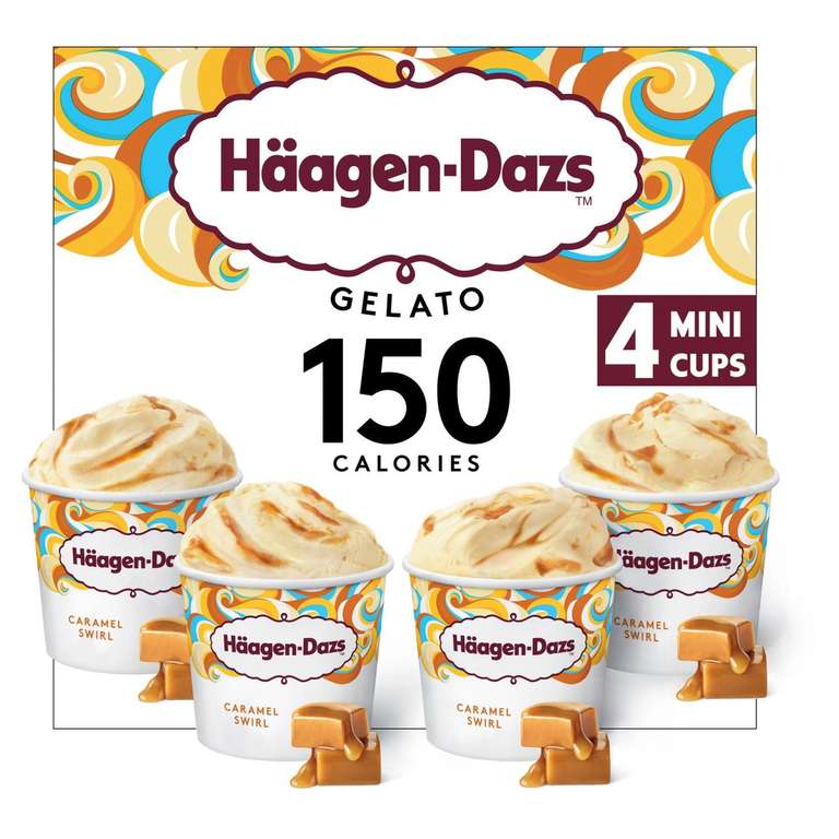Haagen-Dazs Gelato Caramel Swirl or Chocolate Drizzle Ice Cream 4 x 95ml - £2.50 (+ Delivery Charge / Minimum Spend Applies) at Morrisons