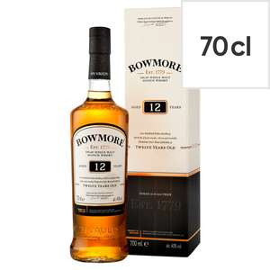 Bowmore 12 Year Old Islay Single Malt Scotch Whisky 70Cl - Smoky £25 Clubcard (+ Delivery Charges / Minimum Spend Applies) @ Tesco