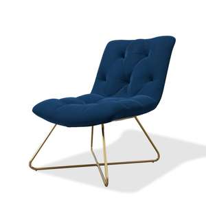 Navy Blue Velvet Accent Chair - Allie £84.96 delivered at Furniture123
