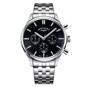 Rotary Men's Stainless Steel Bracelet Chronograph Watch now £74.39 delivered using code @ H Samuel