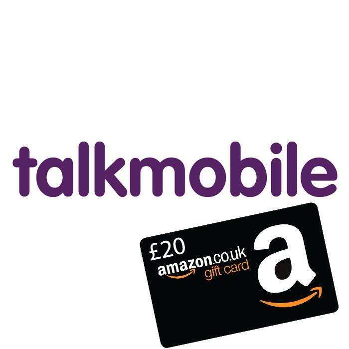 Talkmobile Sim Only - Unlimited Minutes and Texts, 20GB data for £9.95pm + £20 Amazon Voucher (30 day) @ Talkmobile