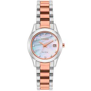 Citizen Eco-Drive Swarovski Ladies' Two-Tone Bracelet Watch + extra 20% with code £71.19 @ H Samuel