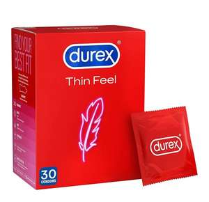 Durex Thin Feel Bulk Condoms, Pack of 30 (Packaging May Vary) (£79,176 potential saving) £10.19 (+£4.49 Non-Prime) @ Amazon