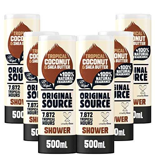 Original Source Coconut and Shea Butter Shower Gel Body Shower Wash, Multipack of 6 x 500 ml - £10.50 (+£4.49 Non Prime) @ Amazon