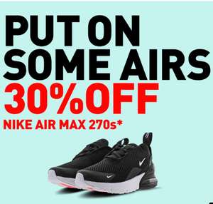 Up to 30% off Air Max 270 trainers at Foot Locker - Free delivery for members or when you spend over £24.99