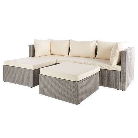 Rattan Effect Corner Sofa Set - £249.99 + £6.99 - online from 04/04/2021 delivery at Aldi