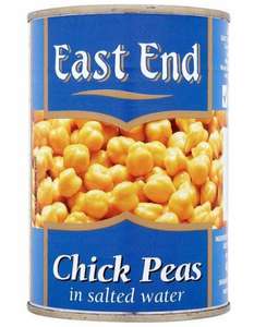 East end tinned goods 12 x 400g £1.99 each e.g 12 x 400g East end chick peas @ Makro Poole
